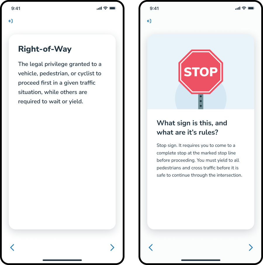 text vs. image flashcard WITH nav